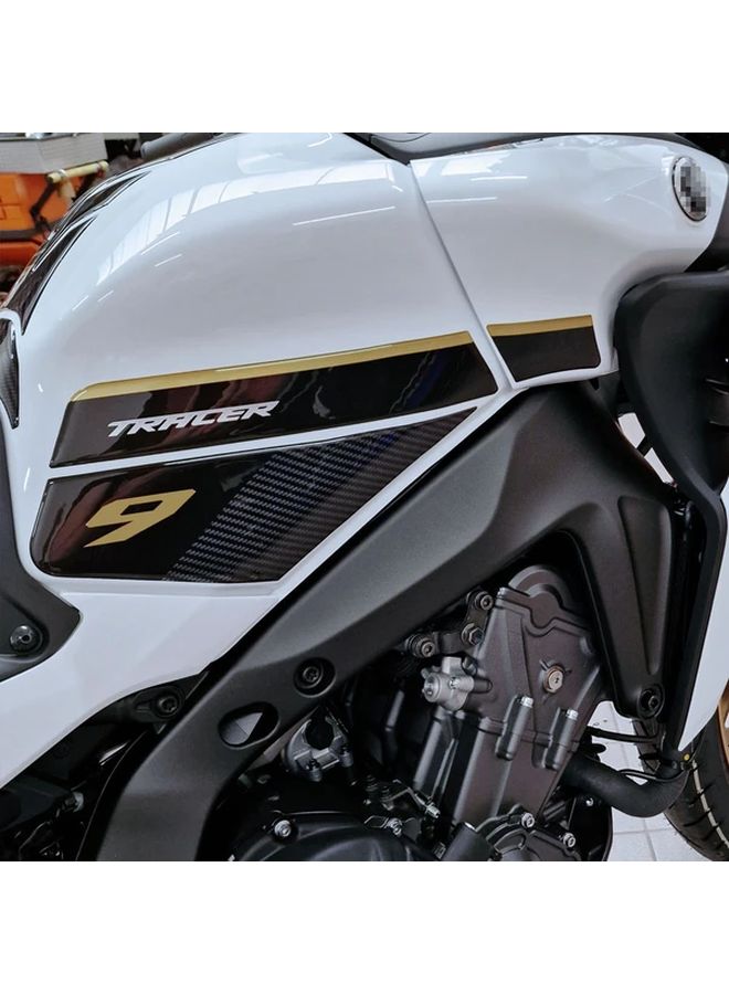 Yamaha Tracer 9 GT GT Plus 2021 2024 Blue Golden Fuel Tank Protector Stickers - Image 3